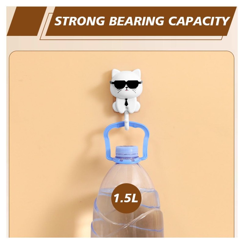 2 Cartoon Cat in Sunglasses Creative Gra-vity Hook Cute Cat