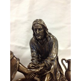 WU Unicorn Studios Jesus Washing His Disciple's Feet Statue Sculpture (Bronze)