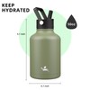 Konokyo Insulated Water Bottle with Straw,50 oz 3 Lids Water