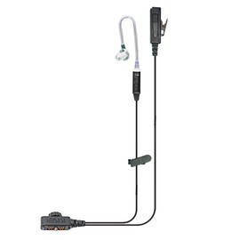 Klein Electronics Surveillance Earpiece with PTT Button & in-Line Noise Reducing Mic, Compatible with Sonim XP5s, XP5plus, XP8, & XP10, 2 Wire Headset with Transparent Acoustic Tube
