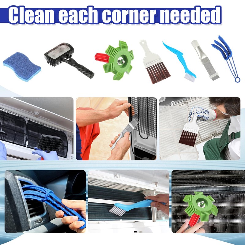 BOJACK Air Conditioner Fin Cleaner kit, Brush Condenser Ac Coil