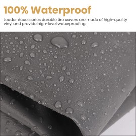 Leader Accessories Double Axle RV tire Cover Fits Diameter 27"-29", Dual Axle Wheel Covers for Camper, Truck, Trailer, Waterproof, 2pcs/Pack, Grey