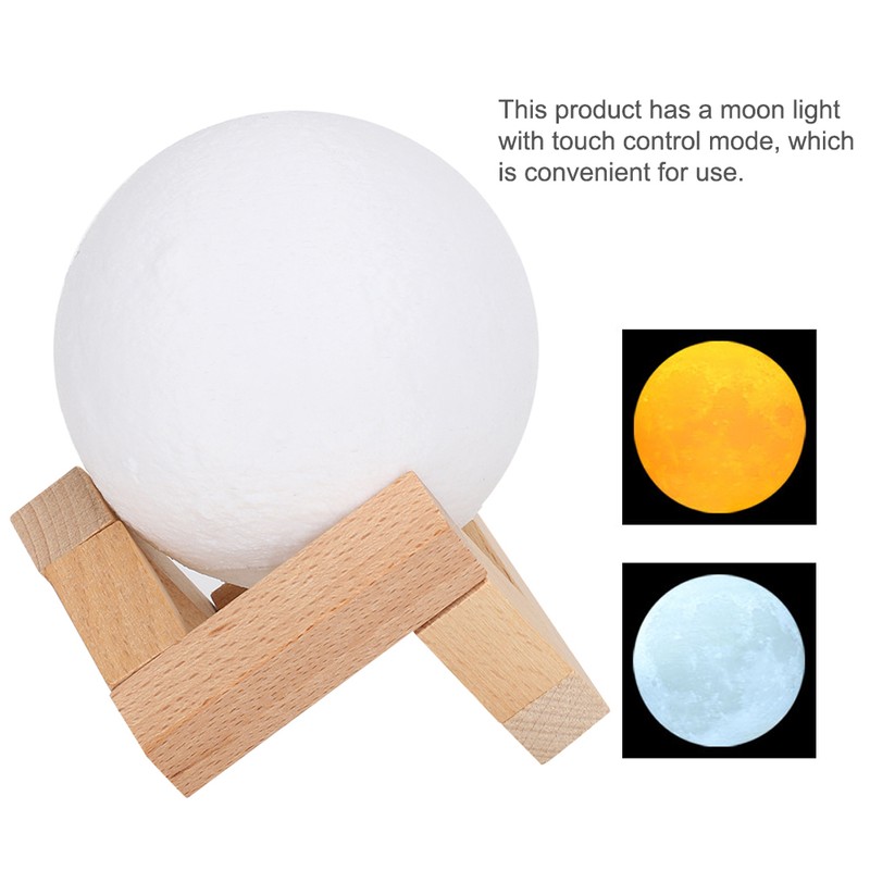 Moon Table Light 3D Printing Night Lamps Charging Bedroom for