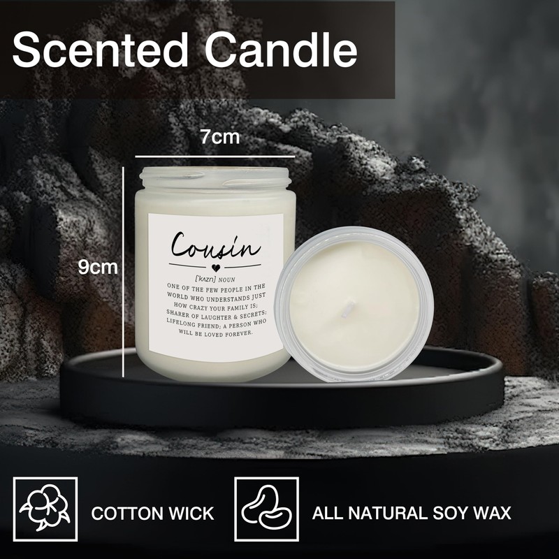 Mancheng-zi Cousin Gifts for Women Jar Candles, Lavender Scent, White