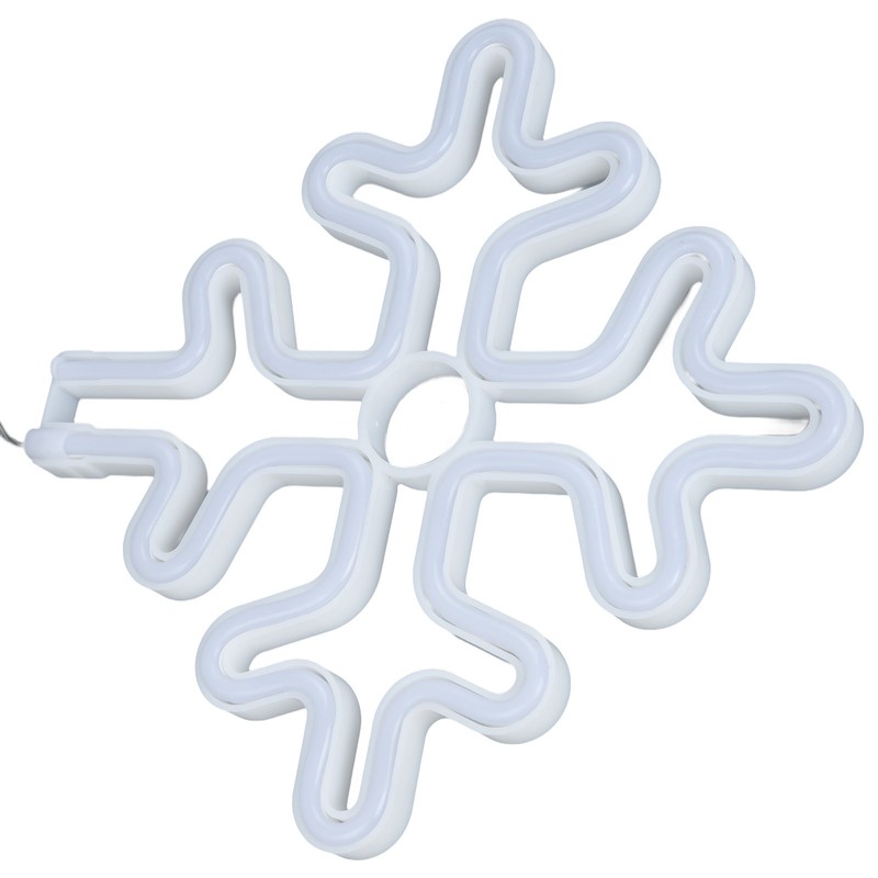 70in Neon Sign Romantic Christmas Snowflake Battery USB Powered LED