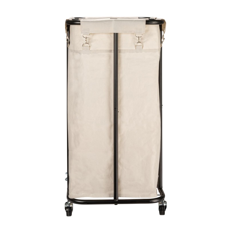 Household Essentials 2-Bag Rolling Laundry Sorter, Natural