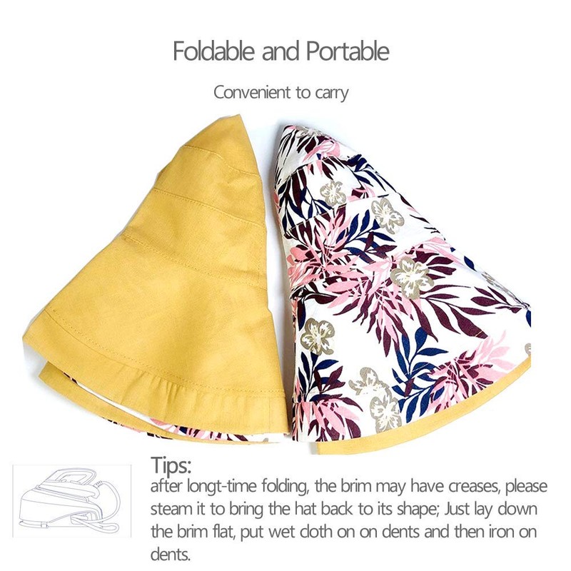 Micoop Women's Linen Cotton UPF 50+ Sun Hat Reversible Bucket