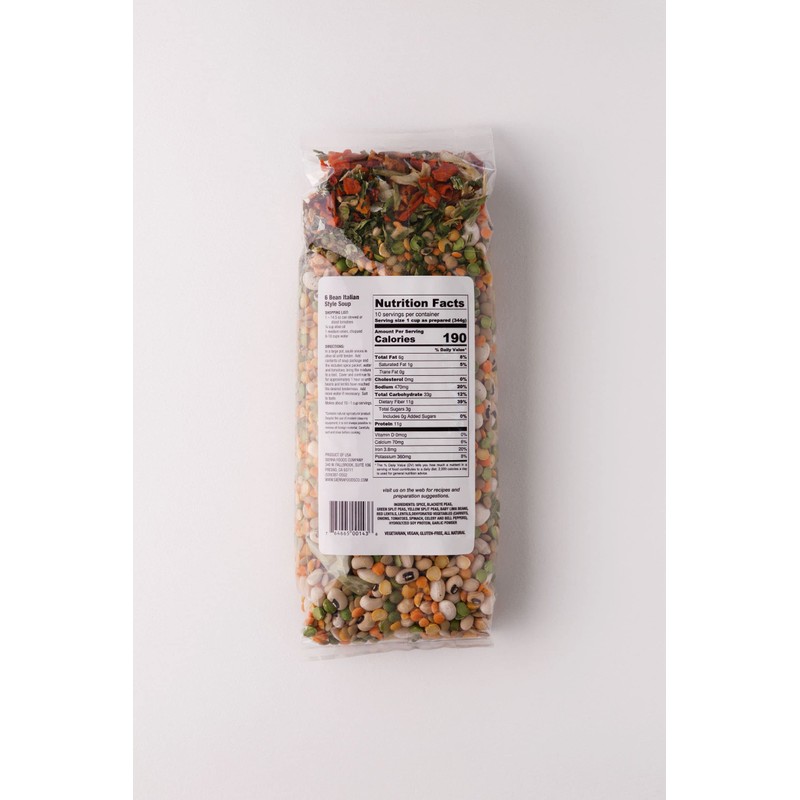 Sierra Soups 6 Bean Italian Style Soup 17.5 ounce bags