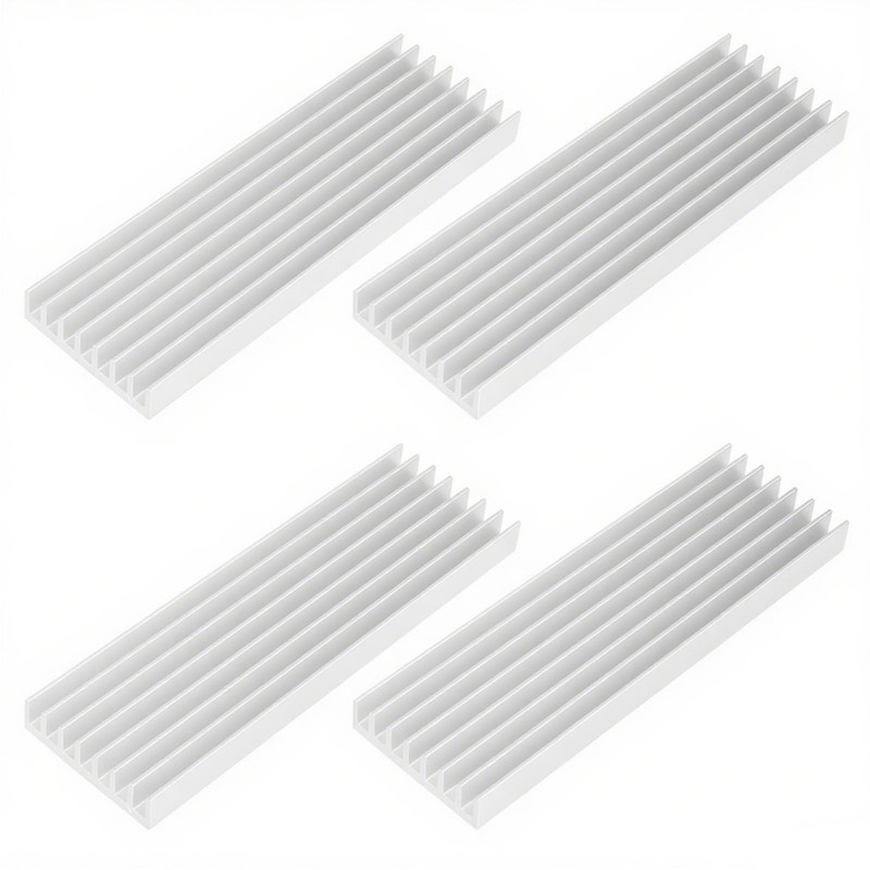 4個アルミニウム脱熱器, 導熱接着シート付き熱暴走対策 冷却ラジエーターフィンCPU ICチップ 回路基板に適用