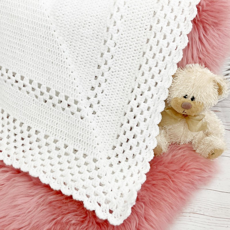 Baby Shawl Crochet Pattern, Double Knitting, 1.02 Square Metres, CP517