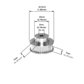 Yeebyee Pack of 4 2GT Pulley 48 Teeth 5 mm Bore 48T Timing Belt Pulley Synchronous Wheel Aluminium for Width 6 mm Belt 3D Printer Parts