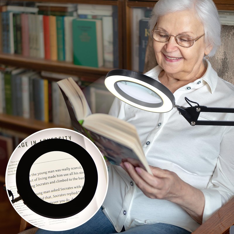 Magnifying Glass with Light and Stand, 3 Color Mode &