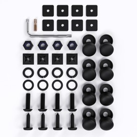 Couslcd Universal License Plate Screws, Stainless Steel Car Tag Plate Mounting Hardware, Anti-Theft, Rust-Proof Bolts for Securing License Plates Frames or Covers on Car, Truck, SUV (Black)