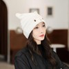PTILSERY Cute Woollike Knitted Hat Cat Ears Womens Lady Girl
