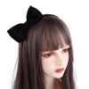 2 Pcs Velvet Black Red Bow Headband for Women Girls