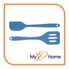 MyXoHome 8" Blue Silicone Spatula & Slotted Turner Set by