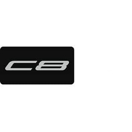 Sun Visor Warning Label Overlay Blackout Decals with C8 Logo fits 2020-2021 Corvette (Matrix Gray)