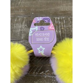 Fashion Yellow/Purple Headband With Pom Poms On Top-Brand New-SHIPS N 24 HOURS