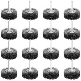 Bokon 16 Pcs 2 Inch Wire Wheel Brush Heavy Duty Drill Wire Brush for Rust Corrosion Paint Removal, 0.0118 Carbon Steel Wool, 1/4 Mounted Stem, 20000rpm
