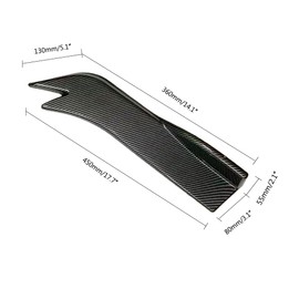 OtpOutopa Universal Rear Diffuser Car Spoiler, Rear Bumper Lip Body Canard Spoilers Black Lip Side Skirt Spoiler Splitter Protector Exterior Decoration Trim Kit Anti-Scratch (17.7inch,Carbon Fiber)
