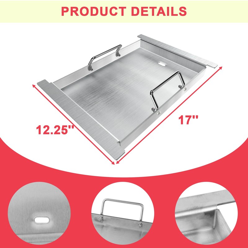 Upgrades Half Griddle for Ninja FlexFlame Grills, Stainless Steel Sizzle