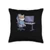 Gamer Cat Squad Funny Meme Throw Pillow