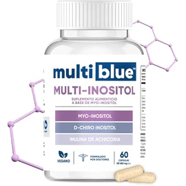 Inositol con 60 Cápsulas de 650mg | Con Inulina de Achicoria, Myo-Inositol y D-Chiro Inositol | 100% Natural, Sin Gluten, Keto Friendly, Vegano | Apoyo Nutricional Avanzado Lab Tested | MULTIBLUE