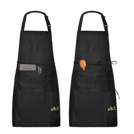 Viedouce 2-Pack of Waterproof Cooking Aprons with Pockets, Adjustable Kitchen and BBQ Aprons