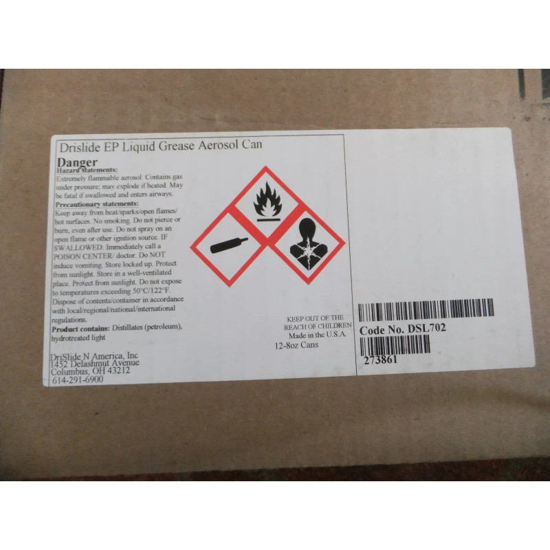Drislide Dri Slide EP Liquid Grease Aerosol DSL702 8oz Can
