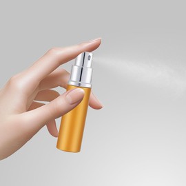 MILASONUS 5ML Perfume Travel Spray Bottle(2 PCS), Perfume Atomiser Refillable, Portable for Travel Holiday, Outdoor Activities and Business (golden+pink)