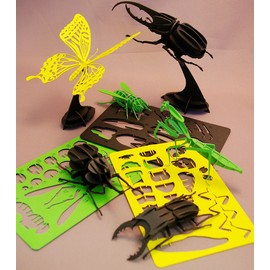 Paper Puzzle, Small Stag Beetle, Black with Dedicated Base PP203-01BK