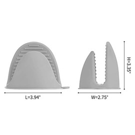 Vaincre Vaincre 4PCS Silicone Oven Mitts Heat Resistant, Silicone Potholders for Kitchen, Mini Rubber Oven Glove Kitchen Mittens, Cute Cooking Mitts (Black and Gray)