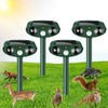 CKUKARM 4 Pack Solar Ultrasonic Animal Repellent Deer Repellent Devices