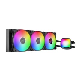 Geometric Future Eskimo Pro - 360mm AIO CPU Liquid Water Cooler- RGB PWM Squama 2501B Fan x 3- Fit Intel® LGA 1700, AMD®AM5 - Black- (GEO-EP-36B)