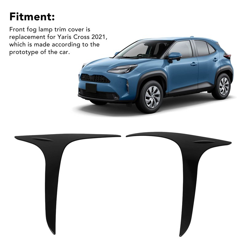 Fydun Fog Light Bezel Dustproof Light Black Frame Trim for