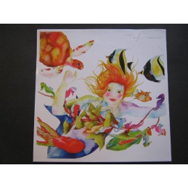TRACY TAYLOR WATERCOLOR PRINT "REAL PEARLS" AQUATIC MERMAID FANTASY~11" X 11"