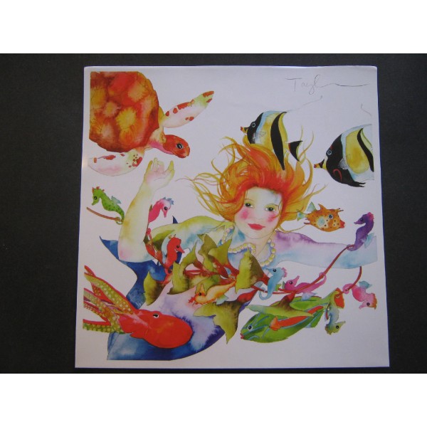 TRACY TAYLOR WATERCOLOR PRINT "REAL PEARLS" AQUATIC MERMAID FANTASY~11" X
