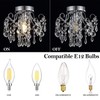 Q&S Small Crystal Chandelier Flush Mount Ceiling Light Fixtures Modern