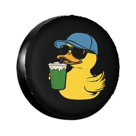 Duck Yellow Sunglasses Spare Tire Cover-Cute Funny Waterproof Universal Spare Wheel Tire Covers Fit for Rv SUV Truck Camper Travel Trailer Accessories,17 inch