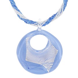 Venetiaurum - Halskette für Damen mit Medaillon aus Original-Murano-Glas und 925er Silber - Schmuck “Made in Italy” zertifiziert
