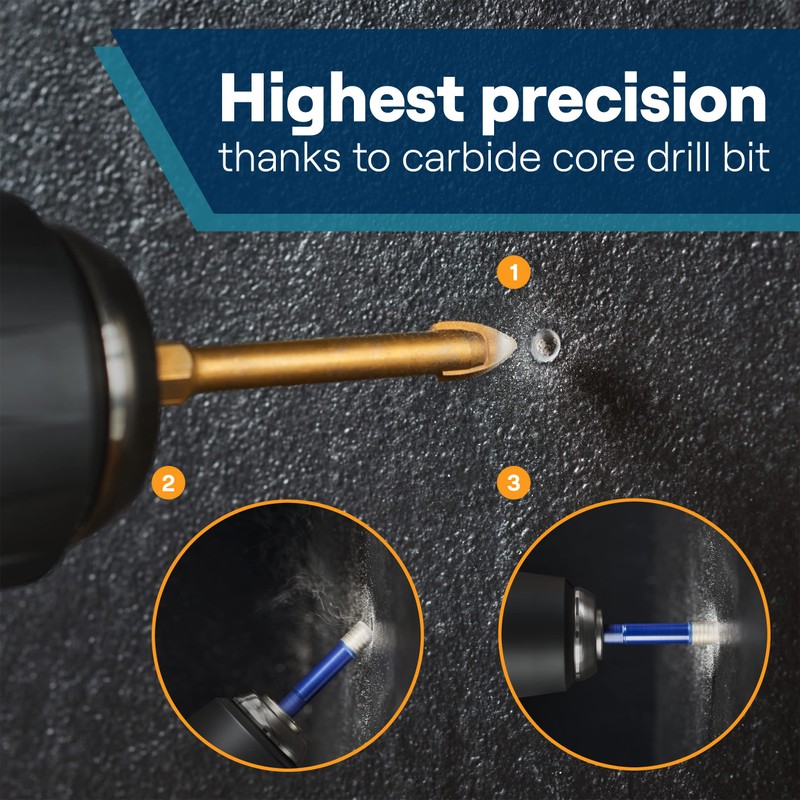 Dry Diamond Drill Bits - 5 Pcs Set 1/4", 5/16",
