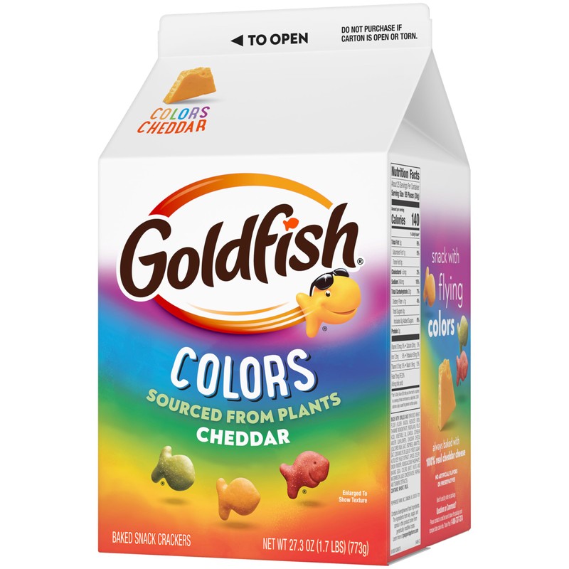 Goldfish Colors Cheddar Cheese Crackers, 27.3 Oz Carton