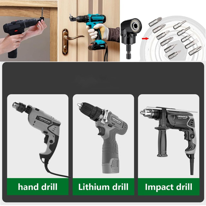 QZKJQDD 105 Degree Right Angle Drill, 1/4 Inch 105 Degree