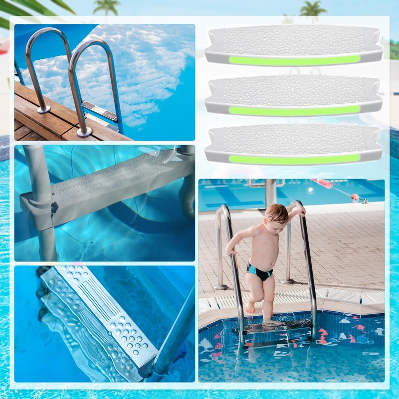 3 Pack Pool Ladder Steps Replacement, 18" Universal Heavy Duty