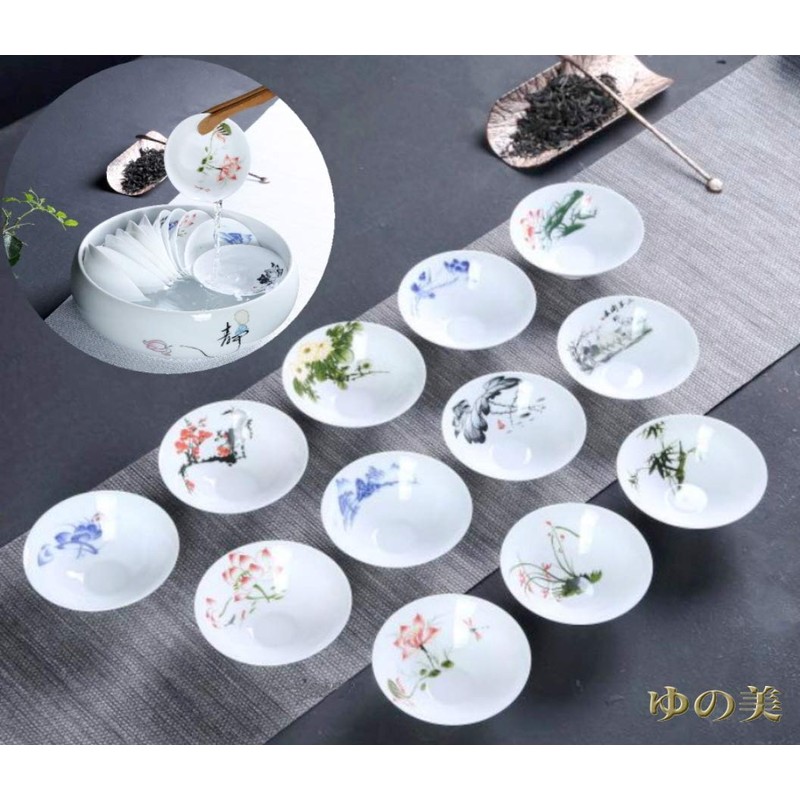 6 Piece Set Chinese Tea Ceremony, Six Patterns Drinking Cup,