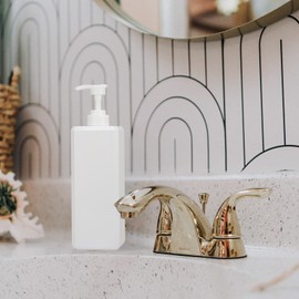 Suream 33.8 oz Refillable Pump Dispenser Bottle, 3Packs Large Shower Bottle Organizer with 4PCS Lables for Shampoo, Body Soap, Hand Soap, Conditioner, for Bathroom, Kitchen, Hotel, Salon, SPA