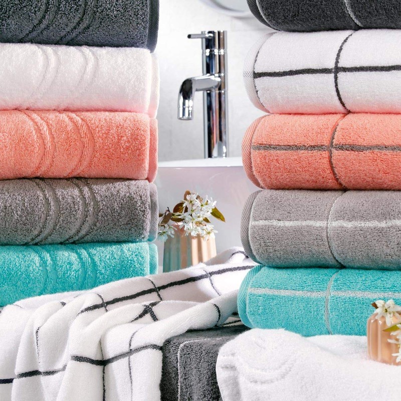 Cashmere Terry Bath Towel 75 x 140 cm Plain Chrome