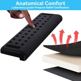 L-Shaped Desk Edge Rest Set (2-Piece) - Ergonomic Memory Foam Support for Wrist, Forearm & Elbow Comfort - Non-Slip, Adjustable Design