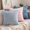 MIULEE Set of 2 Decorative Boho Throw Pillow Covers Linen