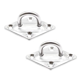 MARINE CITY Strong Diamond Polished Stainless Steel Pad Eye 2-3/8 × 1-1/2 Inches U-Shaped Design for Marines – Boats – Ships – Kayaks (Pack of 2)